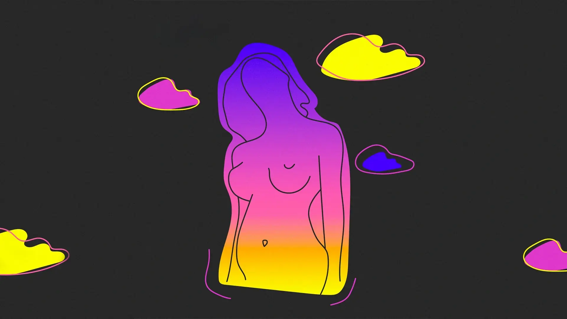 Image de silhouette de femme en style vectoriel, dégradé de couleurs attrayant